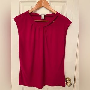White House Black Market red sleeveless blouse with unique design size large